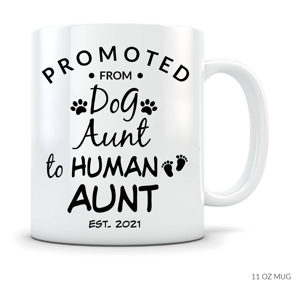 Promoted To Aunt New Aunt Gift Dog Aunt Baby Reveal Idea Aunt To Be Mug