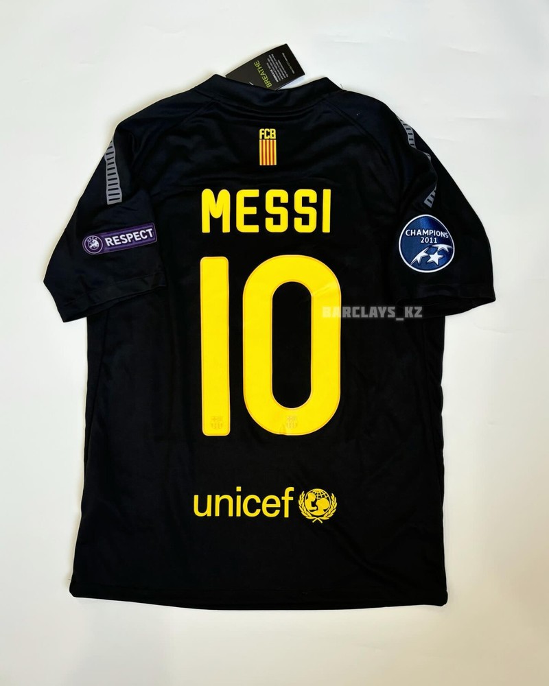 Lionel Messi Barcelona 2011/2012 Away Black Soccer Jersey