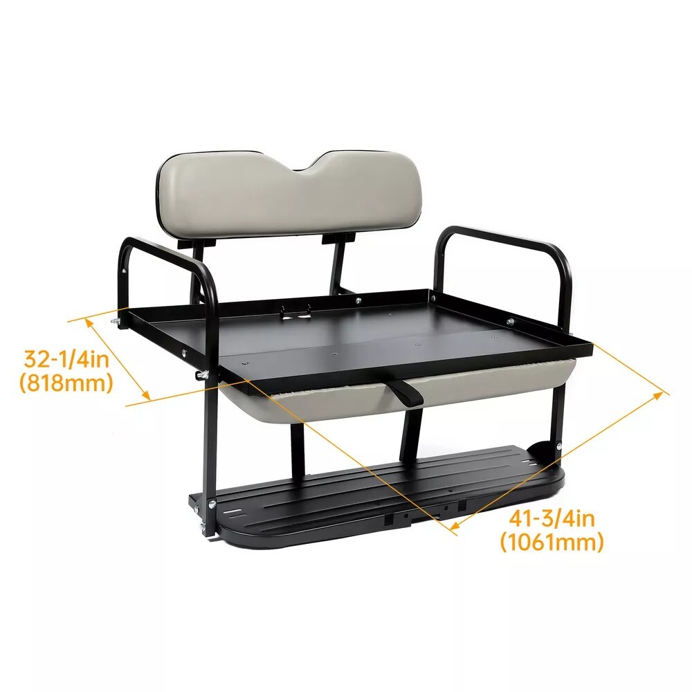 1994 & Older EZGO Marathon Golf Cart Off-White Folding Rear Seat Kit  