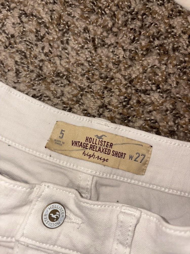 Hollister Vintage Relaxed Short High Rise White Women's Size 5 W27