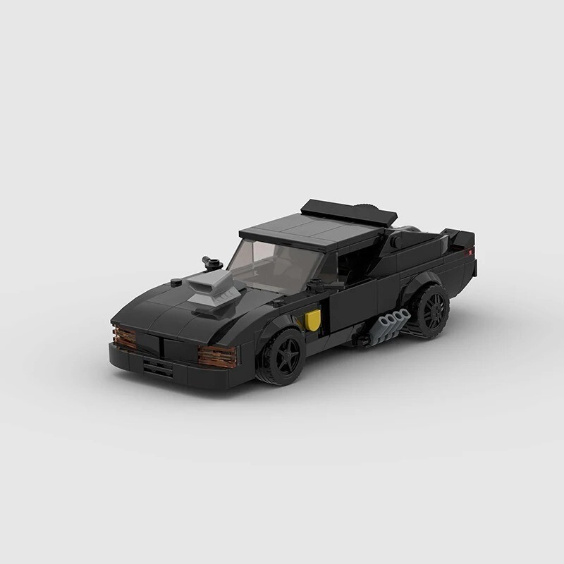 MOC LEGO V8 Interceptor Black Speed Champions Style Car Ideal Gift