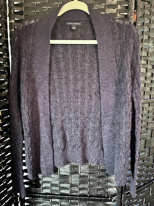 Banana Republic Slate Blue Sparkle Knit Open Cardigan Size M for Women