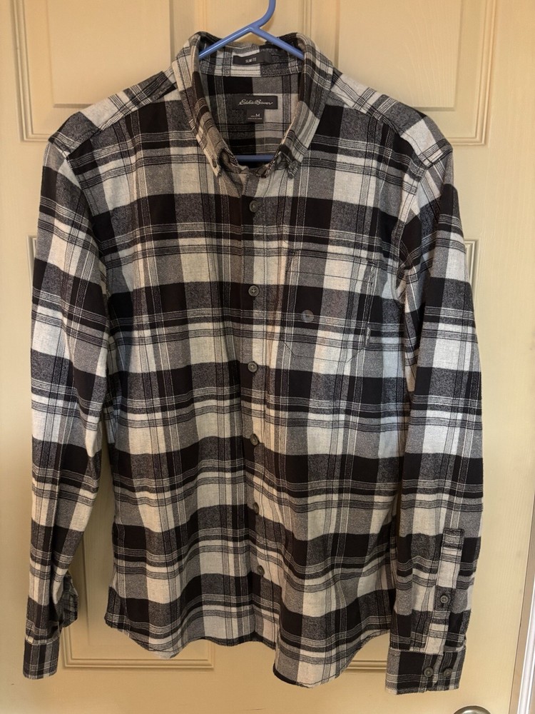 Eddie Bauer Slim Flannel Shirt Medium NWT Style 8129 Eddie’s Favorite