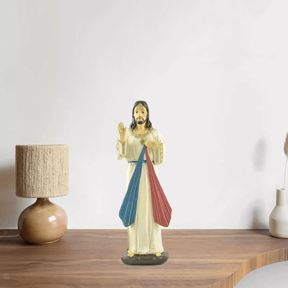 Divine Mercy Jesus Resin Statue for Bedroom or Desktop Decor