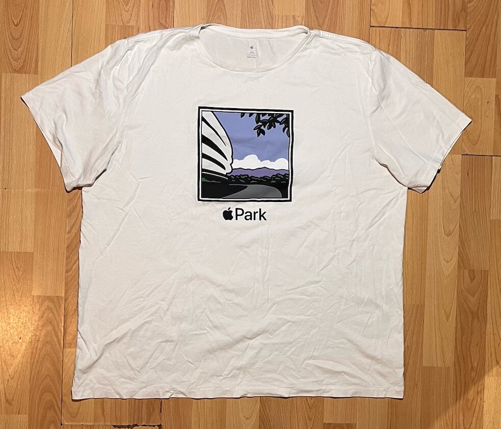 Apple Park Shirt Mens 2XL White Visitor Center Park Path #95014 Short Sleeve