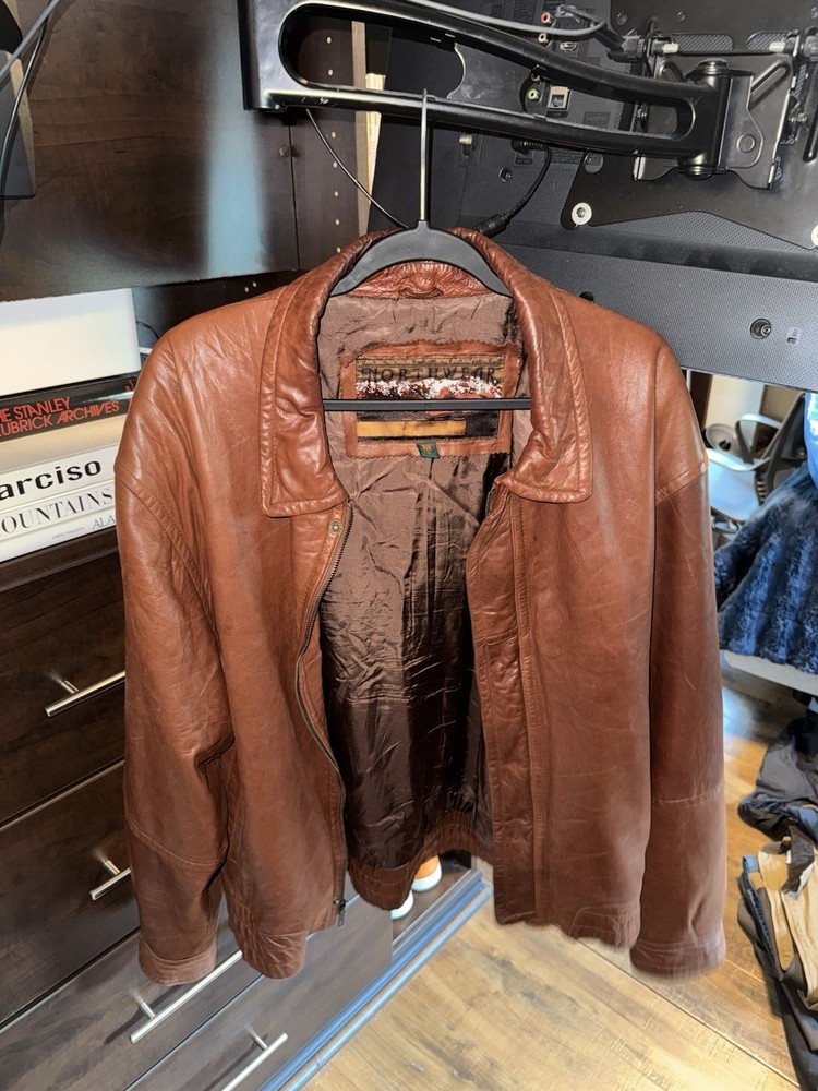 Vintage Korean Genuine Leather Northwear Bomber Jacket