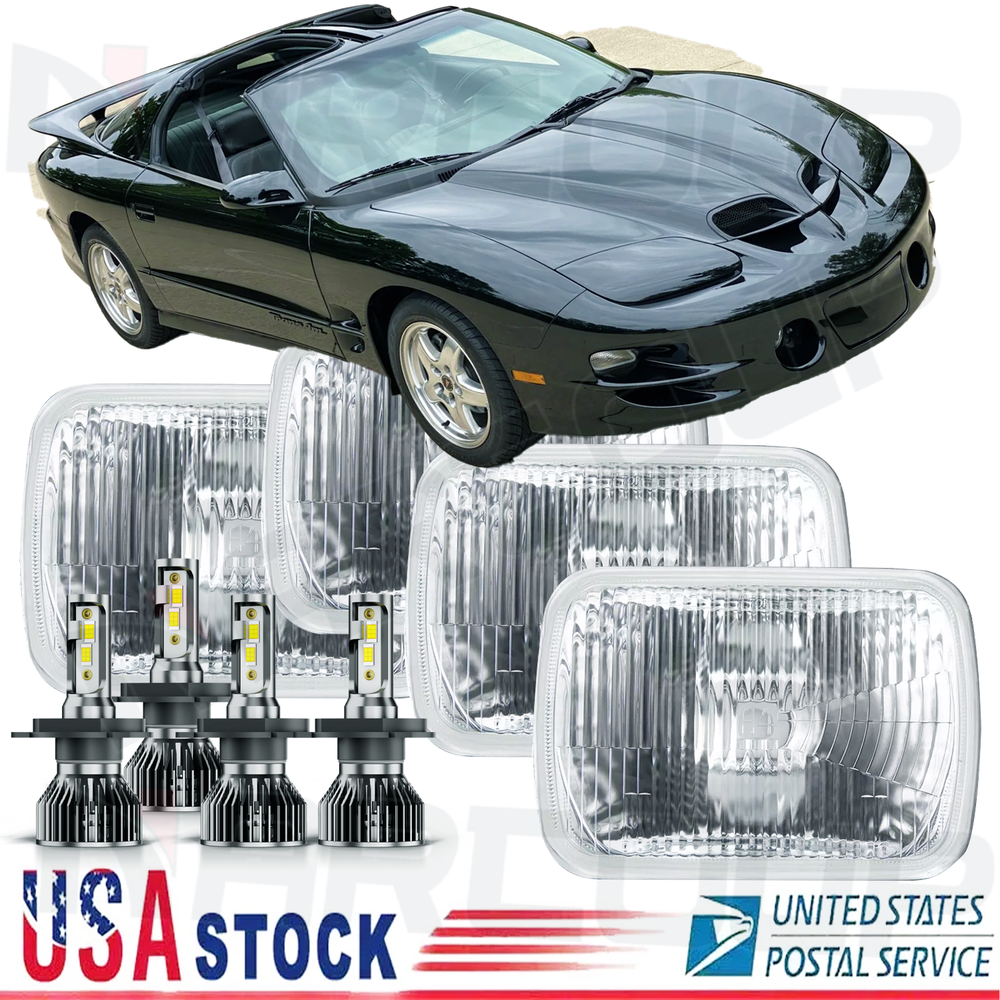 1998-2002 Pontiac Firebird 4x6 LED Sealed Beam Headlights High Low Beam