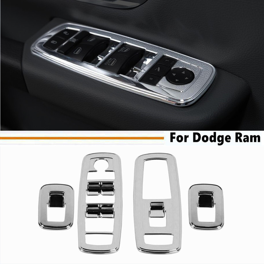 For 2011-2024 Dodge Ram 3500/2500 Chrome Window Lift Switch Button Cover Trim 4P