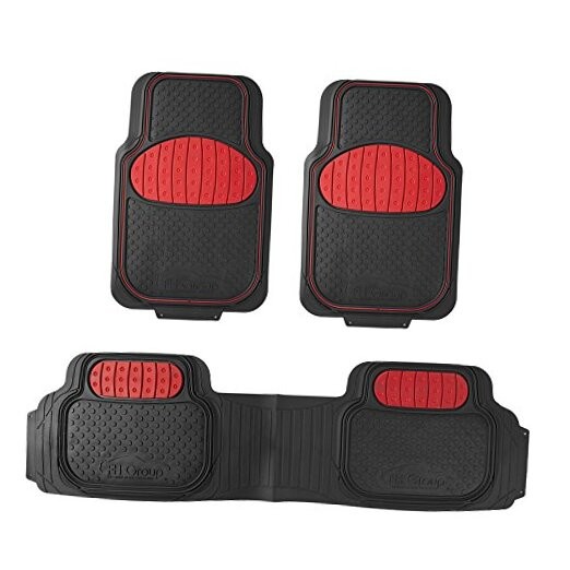 F11500RED Heavy Duty Touchdown Rubber Floor Mat (Full Set Trim to Fit) Red