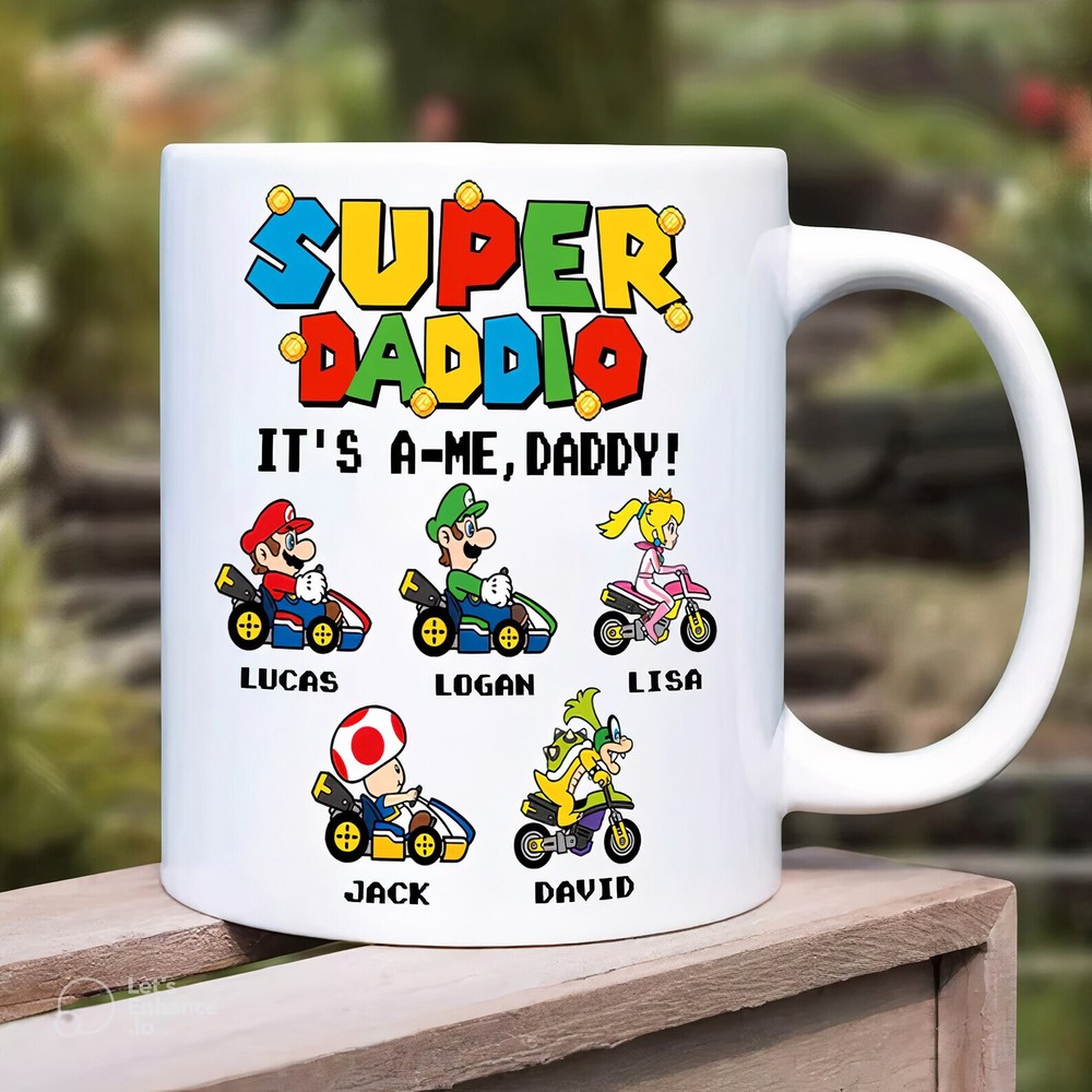 Personalized Mug Super Daddio Funny Gift For Dad Fathers Day Mug Super Daddio Mu