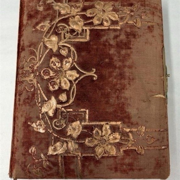 Victorian Embossed 1860’s Floral Photo Album w/ Cabinet Card Portraits & Photos