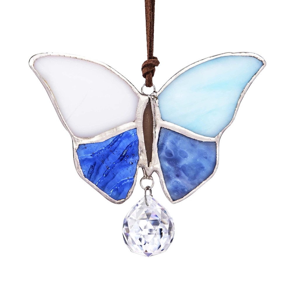 Tiffany Stained Glass Window Hangings Butterfly Shaped Art Style Sun Catcher ...