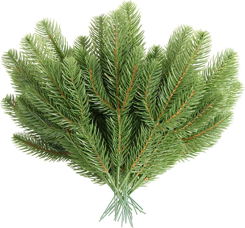30pcs DIY Artificial Pine Branches with Green Needles for Crafts