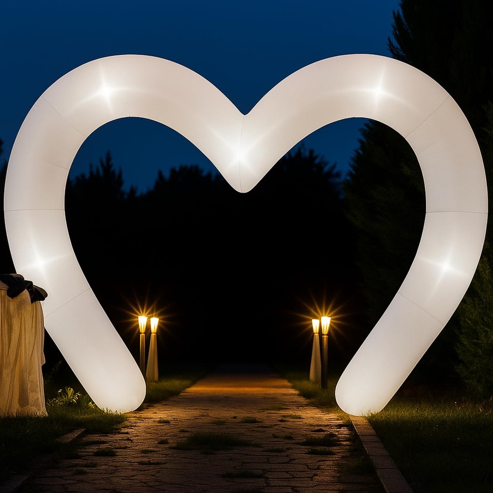Shappy 9 ft Wedding Inflatables Outdoor Decorations Heart Blow up 9 FT, White
