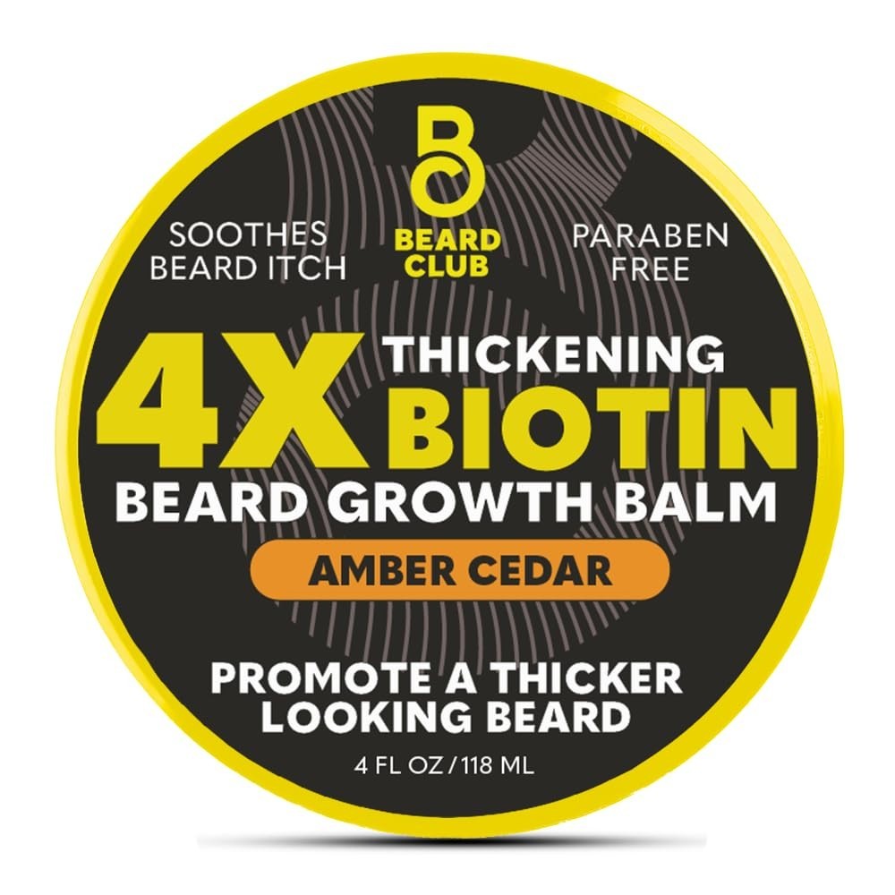 Club Biotin Beard Balm for Growth with Shea Butter Castor & Coconut Oil
