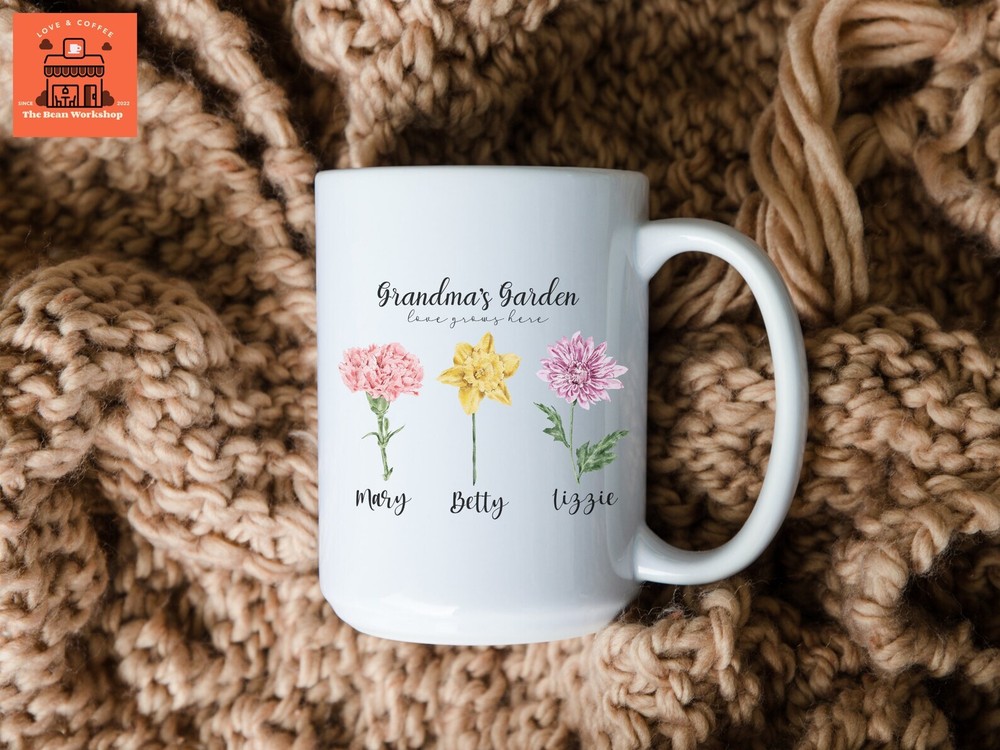 Birth Month Flower Mug Personalized Gift For Grandma Grandma Garden Mug Custom