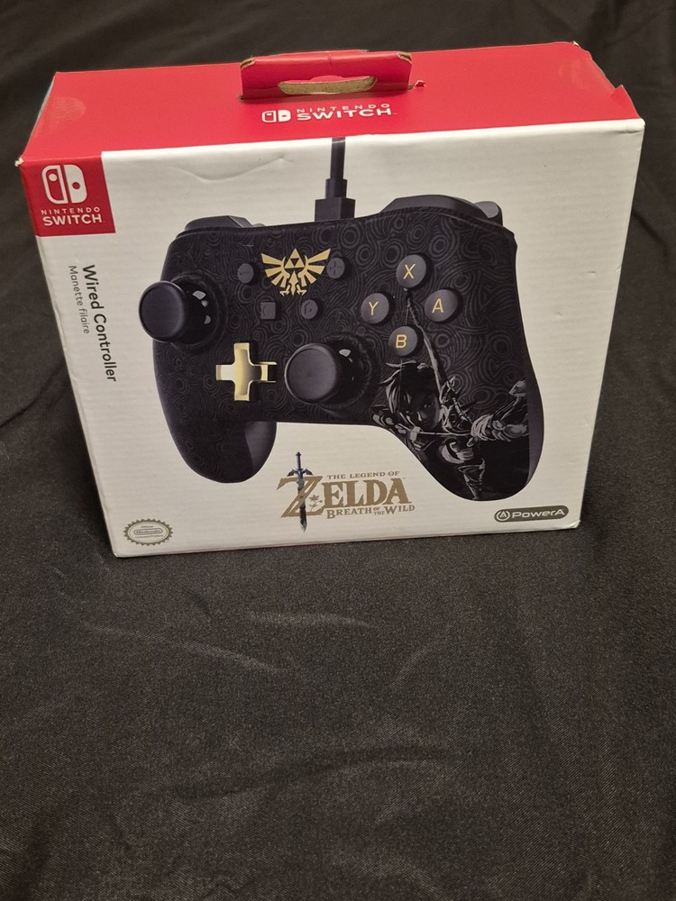 Zelda Controller Breath Of The Wild Wired Nintendo Switch Black New Closed Box