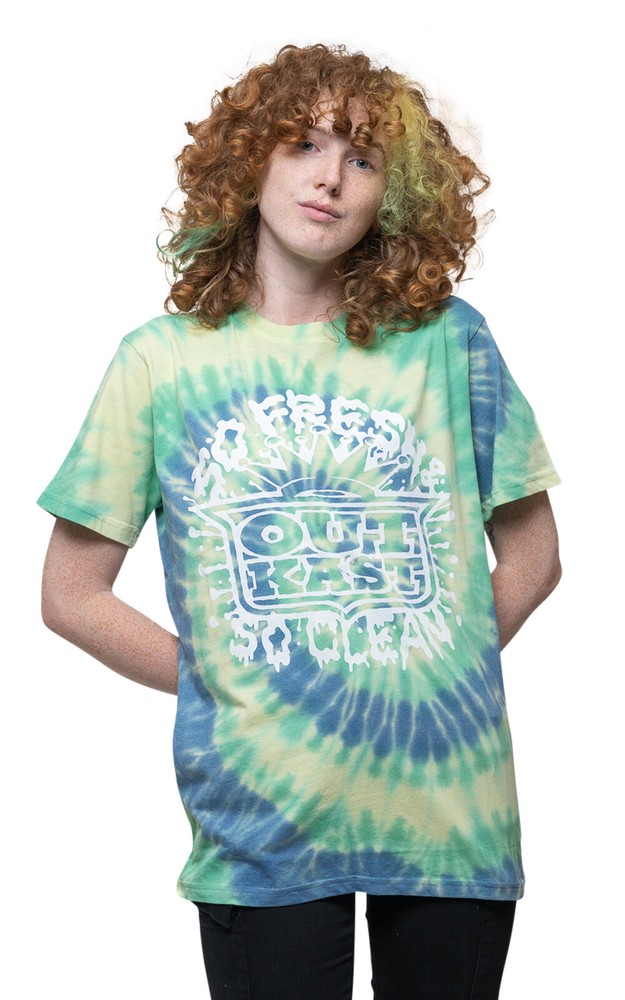 Official Outkast So Fresh Logo Unisex Tie Dye Green T-Shirt
