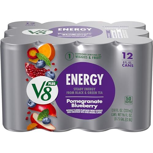 Bebida energética de jugo de arándano de granada lata de 8 fl oz paquete de 12