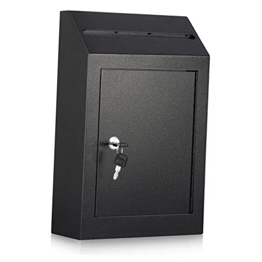 Heavy Duty Wall-Mount Locking Mailbox with Key and Flat Bottom