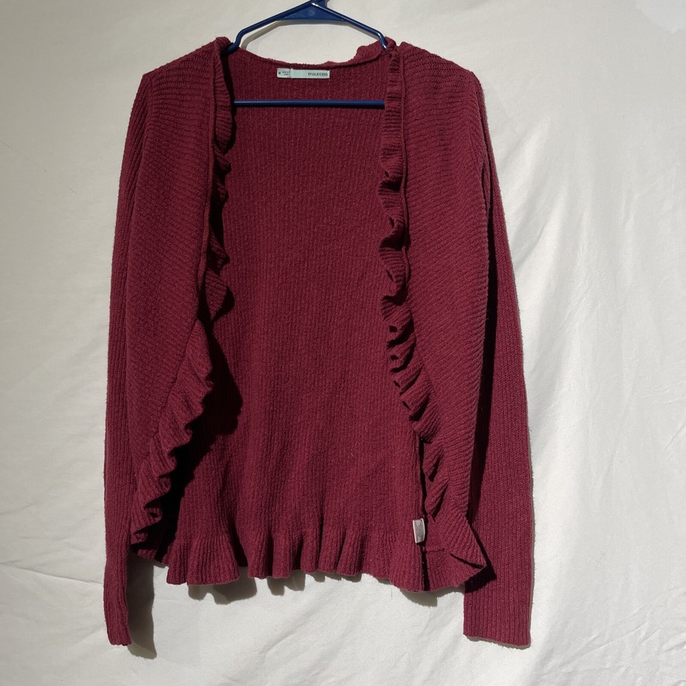 Maurice’s Womens Size Medium Long Sleeve Cardigan Over Shirt Top Red
