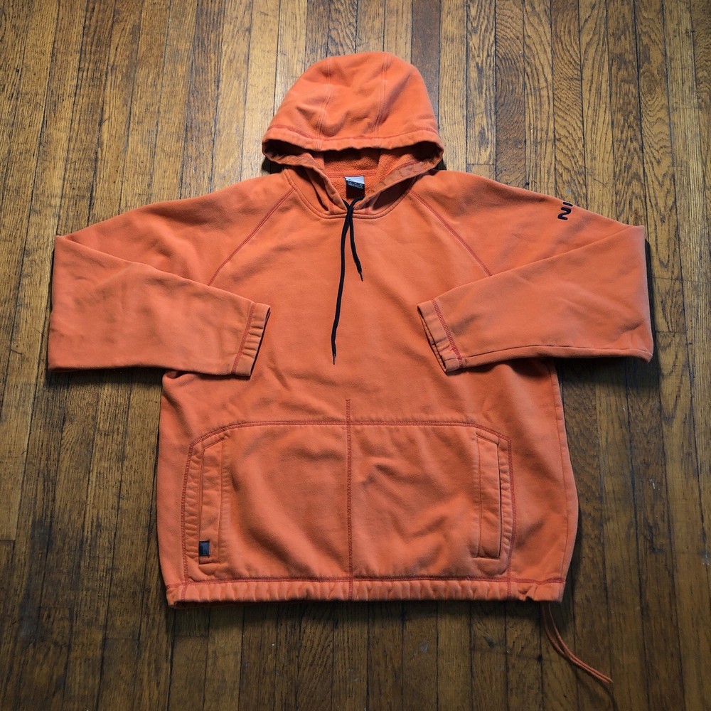Vintage Nike Hoodie Men’s Size XL Orange Pullover Y2K Baggy Skater Drawstring