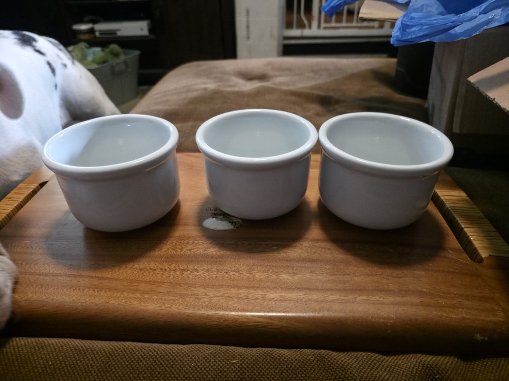 BIA Cordon Bleu 16 oz Vtg Set of 3 Ramiken Bowls MCM White Porcelain BRAZIL EUC