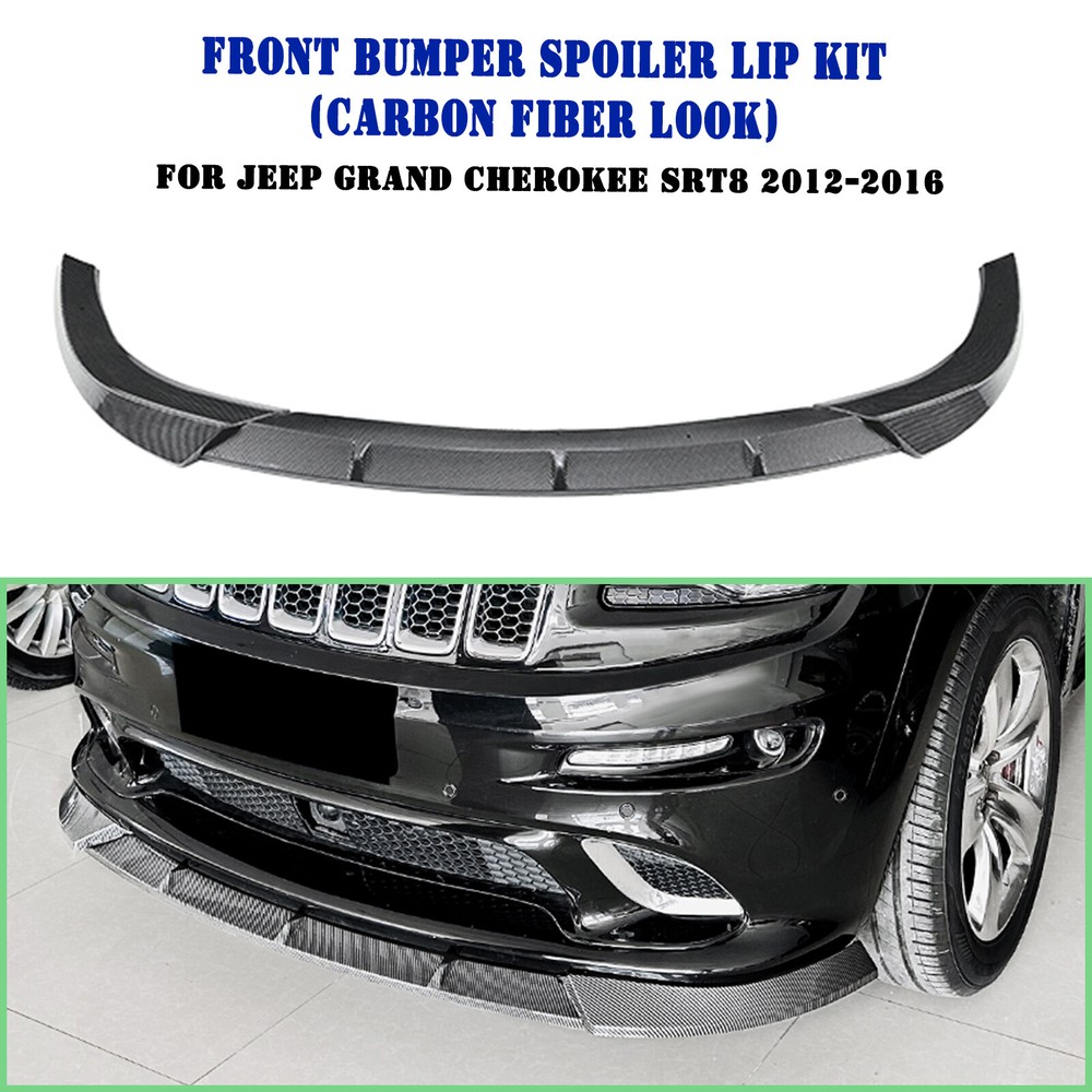 Car Front Bumper Spoiler Lip Splitter Kit For Jeep Grand Cherokee SRT8 2012-2016