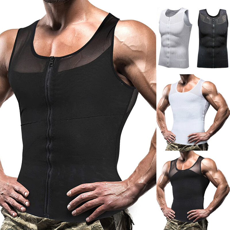 Men's Gynecomastia Compression Shirt – Moob Control Summer Tee  