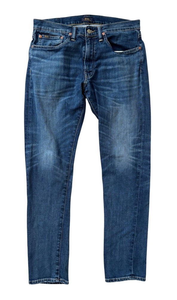Polo Ralph Lauren Parkside Active Taper Jean Sz 32x30 Blue Medium Wash Low Rise