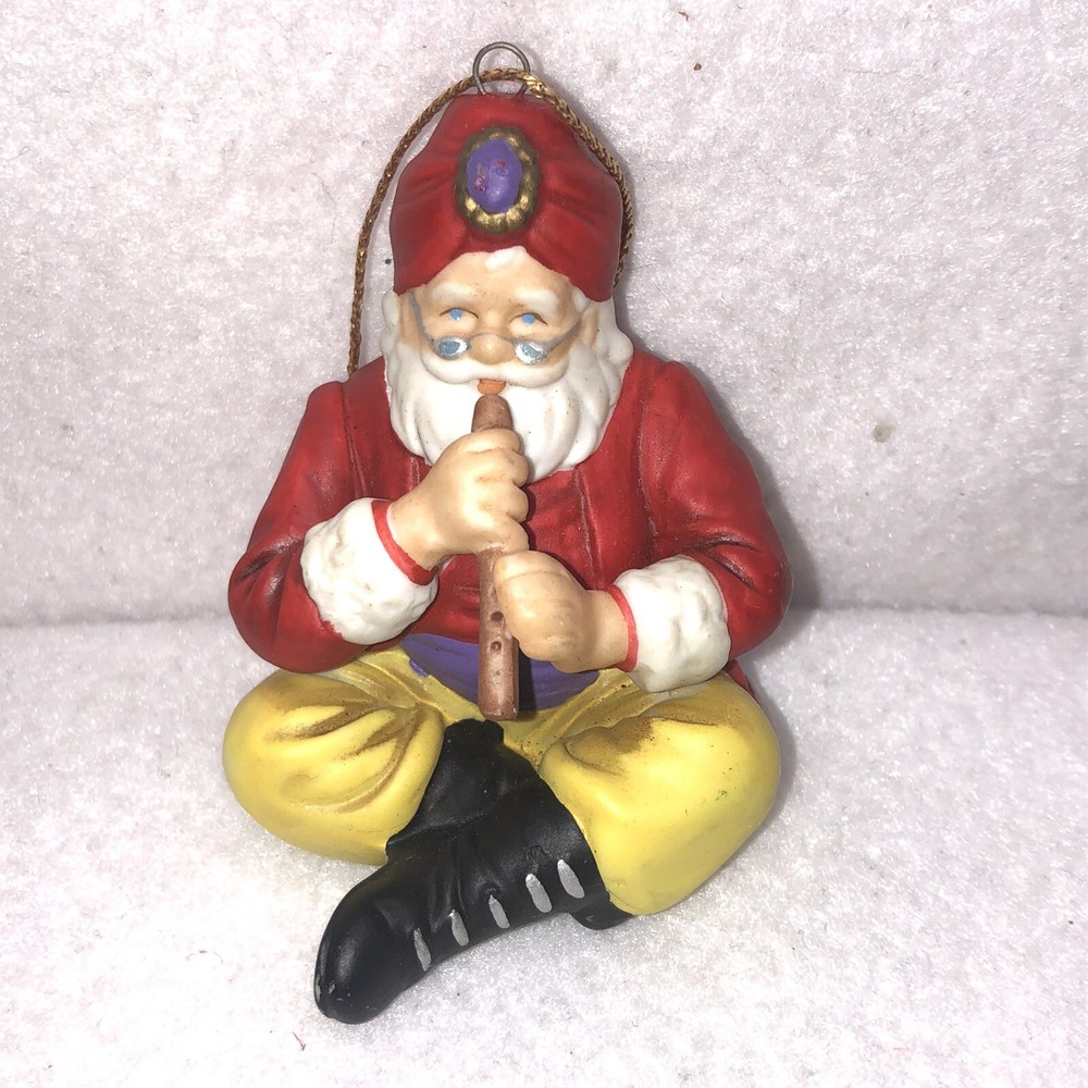 Danbury Mint INDIA Santas Around the World Christmas Ornament INDIA Santa Flute