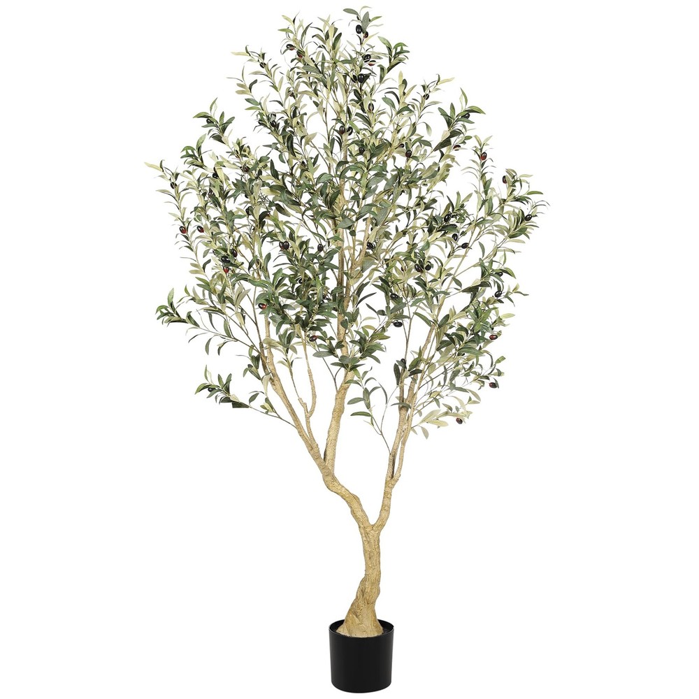 Olive Tree 6ft - Olive Trees Artificial Indoor with Large Olive Branches and ...