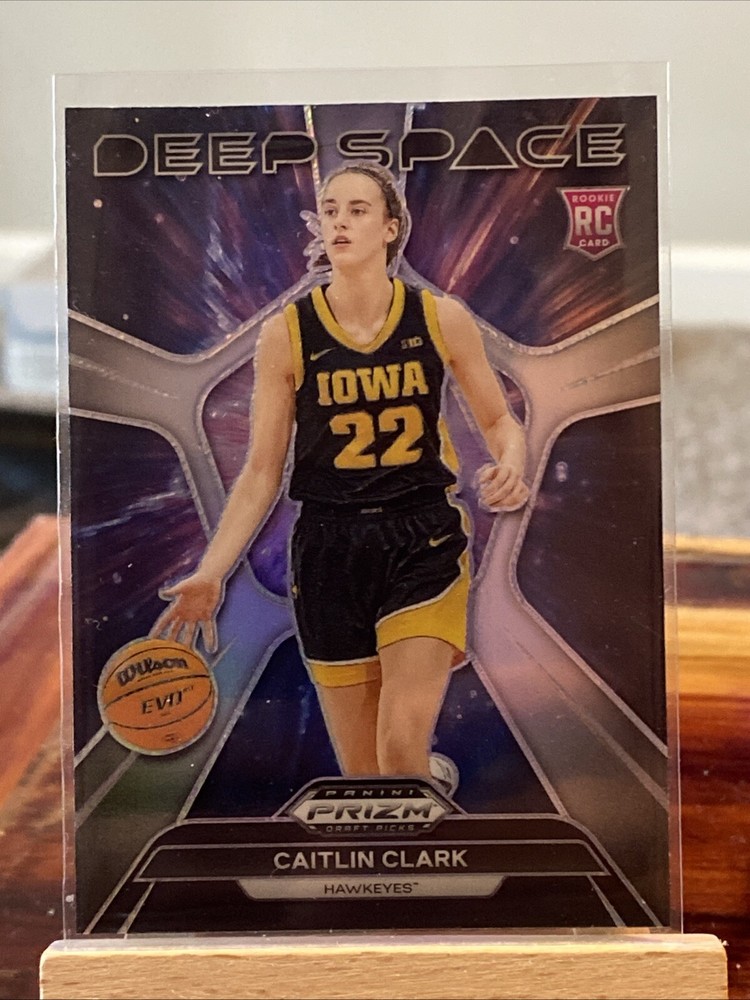 2014 Panini Prizm Draft Picks Basketball Caitlin Clark Deep Space Silver Prizm Rookie Card