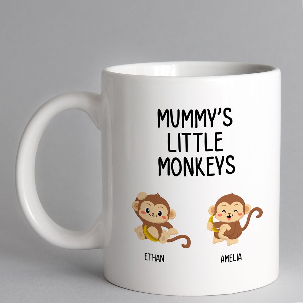 Personalised Little Monkey Mug Gifts From Family Mum Mummy Grandma Grandad Dad