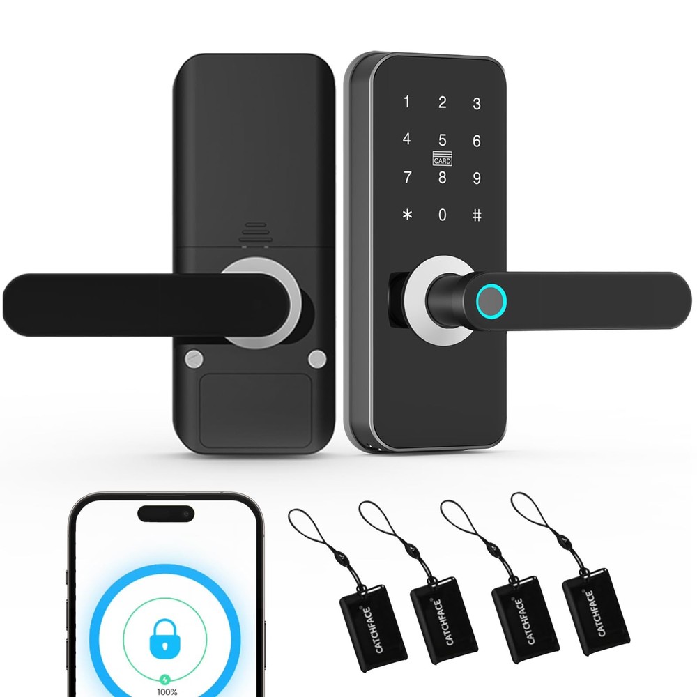 Smart Fingerprint Door Lock 6-in-1 Keyless Entry with Mobile App & Auto-Lock
