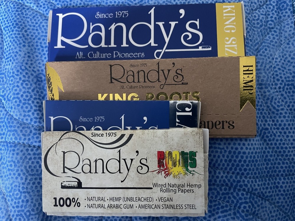 Randy's CLASSIC 1 1/4 Size- Each - WIRED Cigarette Rolling Papers HEMP.
