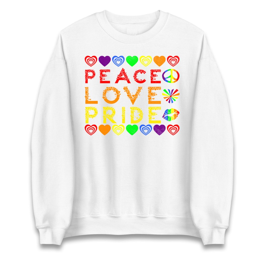 Peace Love Pride LGBTQ Sweatshirt,Happy Valentine’s Day Gift Jumper-image