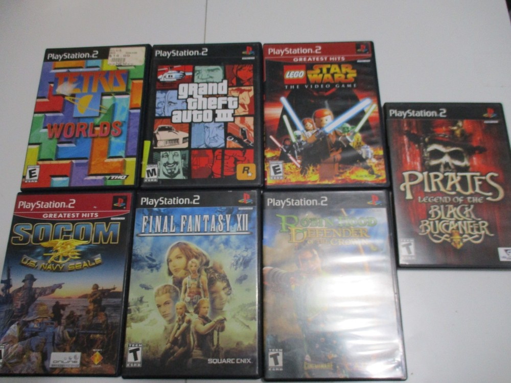 Lot of 7 PS2 Playstation 2 Games: GTA III, Final Fantasy XII, Robin Hood & More