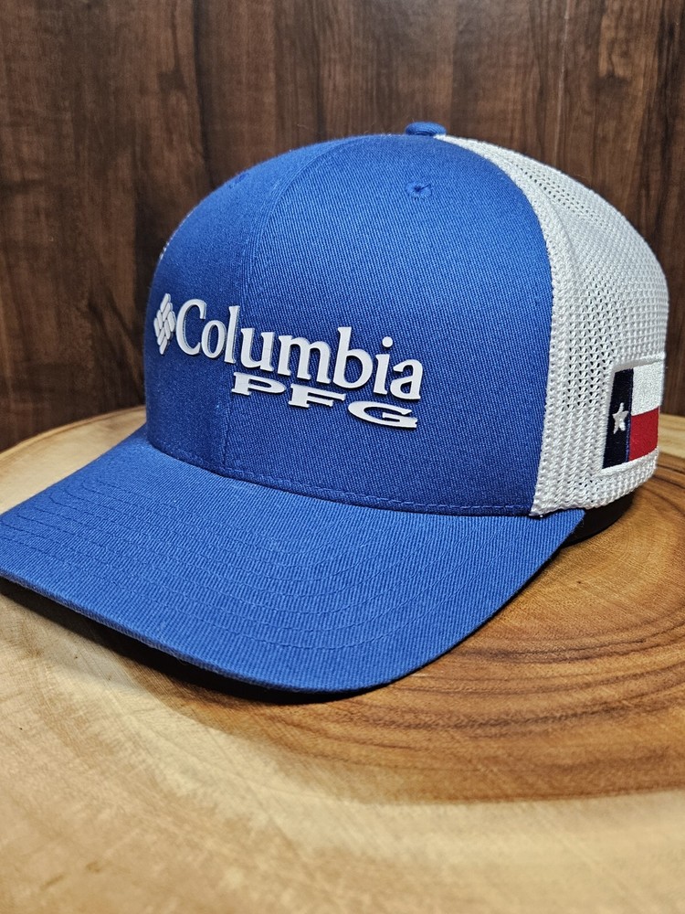 Columbia PFG Texas Flag Patch Stretchfit Hat Size S/M Performance Fishing Gear