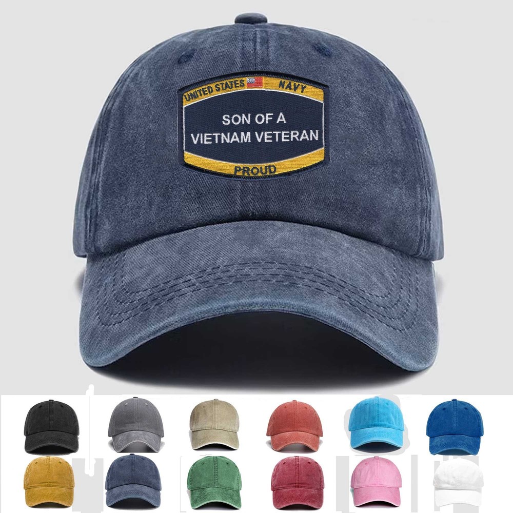 Custom Embroidered Hat Naval Son of a Vietnam Veteran, Veteran Cap, Trucker Hat