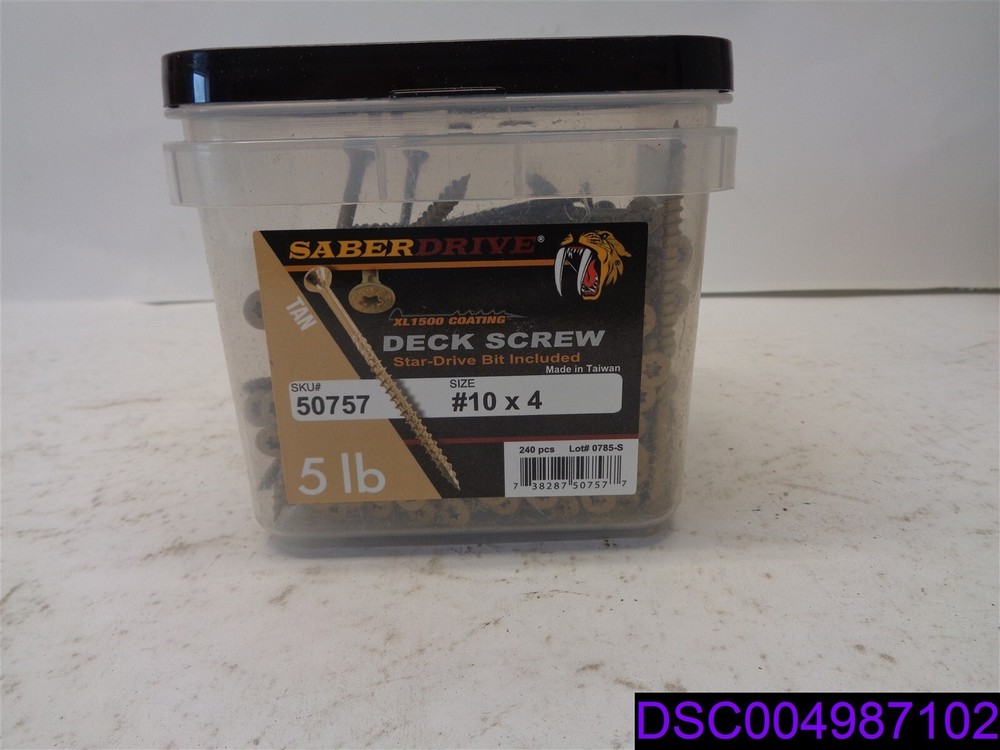 SaberDrive Deck Screw Tan 50757 5lb tub/240pcs #10x4