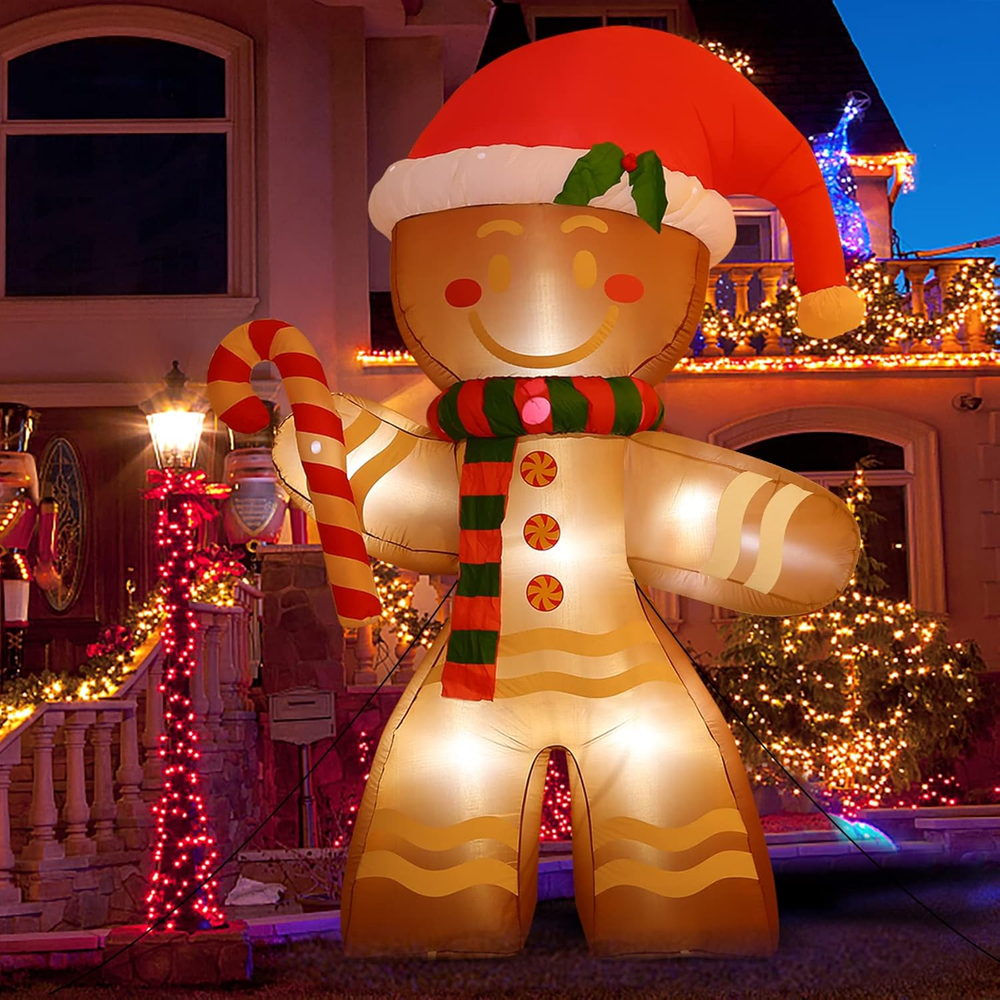 8FT Christmas Inflatables Gingerbread Man 2025 NEW LED Outdoor Decoration