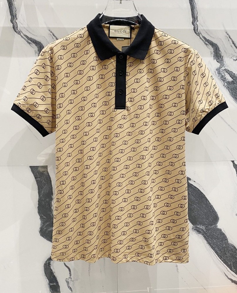 25SS Men's Stylish Printed Short Sleeve Polo Shirt