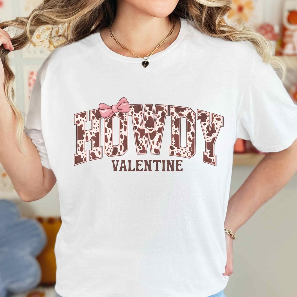 Howdy Valentine Cow Print Shirt Fun Valentines Day Gift Idea