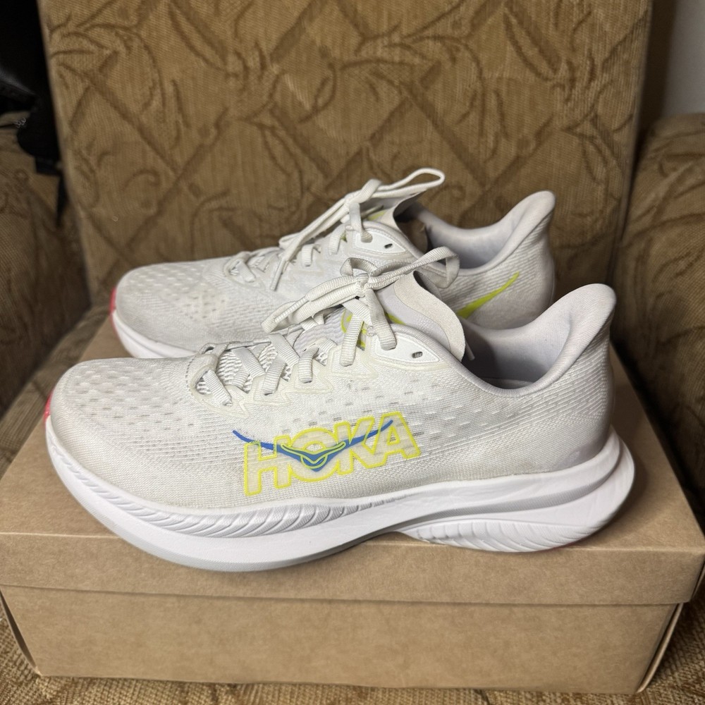Hoka One One Mach 6 Men's 8.5D Running Shoes White Nimbus Cloud 1147790 WNCL