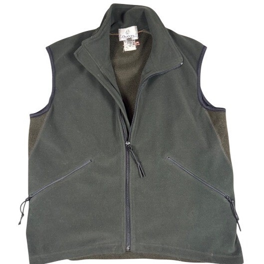 Burton Snowboards Vest Mens M Olive Green Fleece Full Zip Orange Lined Gorpcore