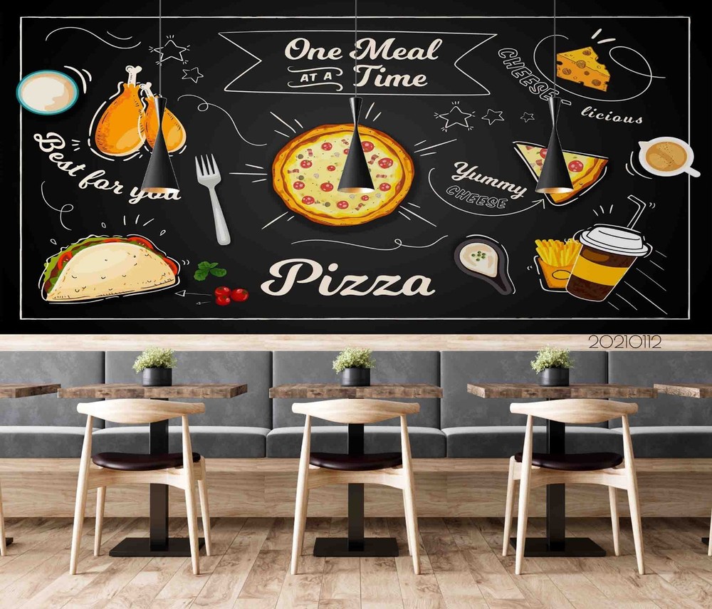 3D Fast Food Illustration Wall Murals Wallpaper Murals Wall Sticker 2