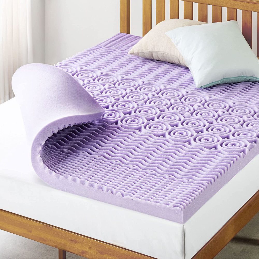 King Mattress Topper - 3 Inch 5-Zone Memory Foam Bed Topper with Lavender Infuse