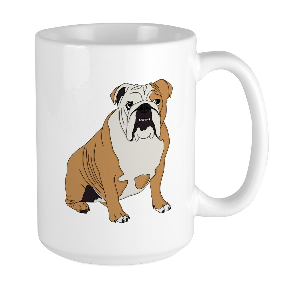 CafePress Sitting Bulldog Coffee Mug, Large 15 oz. White Coffee Cup (199014767)