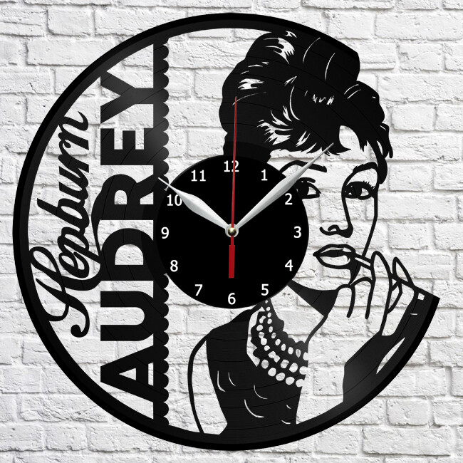 Audrey Hepburn Vinyl Record Wall Clock Home Fan Art Decor 12